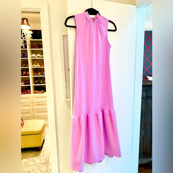 Tibi Modern Drape Sculpted Midi Dress in Mulberry NWT - Picture 6 of 8